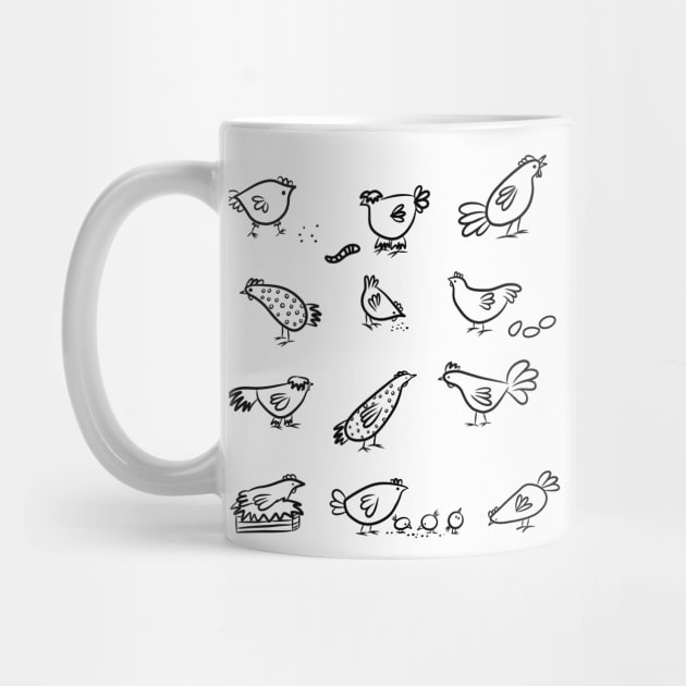 chickens set by Kuchinska design